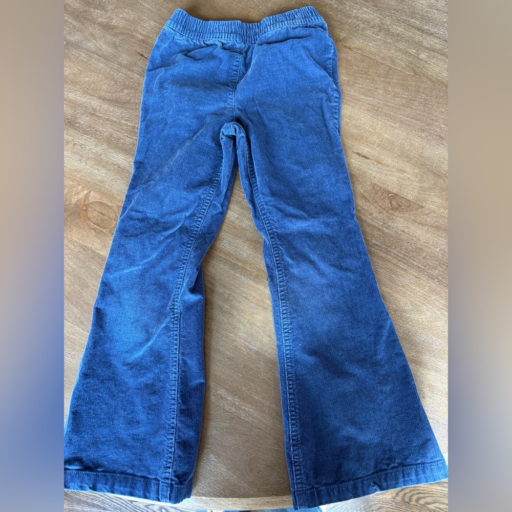 Mini Boden Navy Corduroy Pants with Pink Stitching